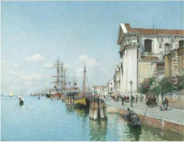The Churches Of Ss Maria Della Visitazione And Ss Maria Delrosario, Venice Oil Painting - Federico del Campo