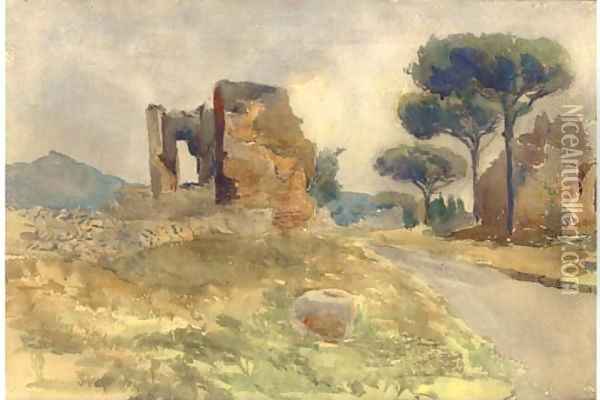 The Appian Way Oil Painting - Onorato Carlandi