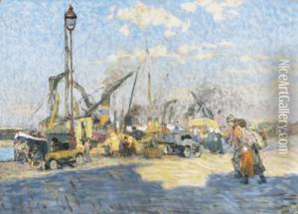 At The Port Oil Painting - Hugo Poll