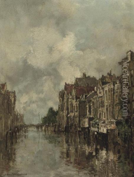 The Voorstraatshaven, Dordrecht Oil Painting - Johann Hendrik Van Mastenbroek