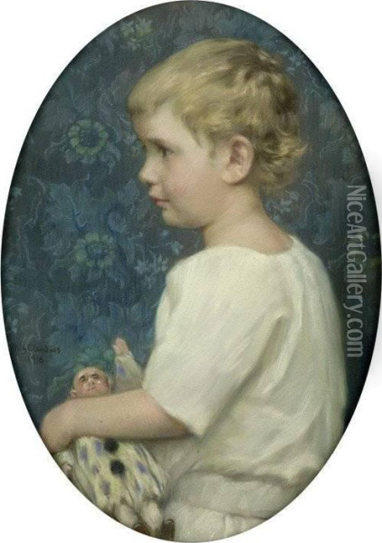 Heinrich: Kinderbildnis Oil Painting - Wilhelm Ludwig H. Claudius