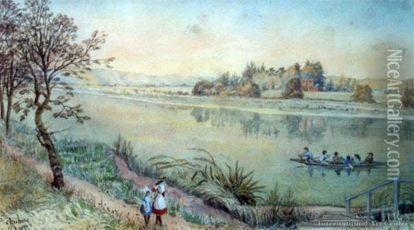 Aramoho Whanganui River Oil Painting - Christopher Aubrey