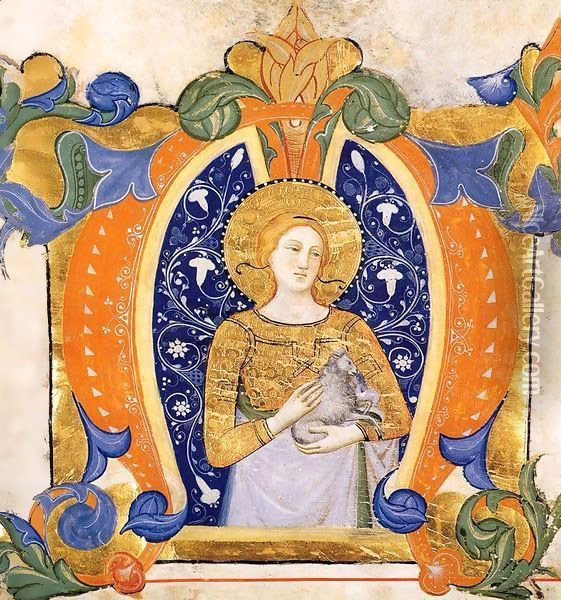 Gradual from Santa Maria degli Angeli (Folio 32v) Oil Painting - Don Silvestro Dei Gherarducci