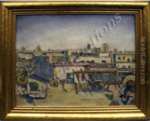 Village Scene Oil Painting - Jose Clemente Orozco