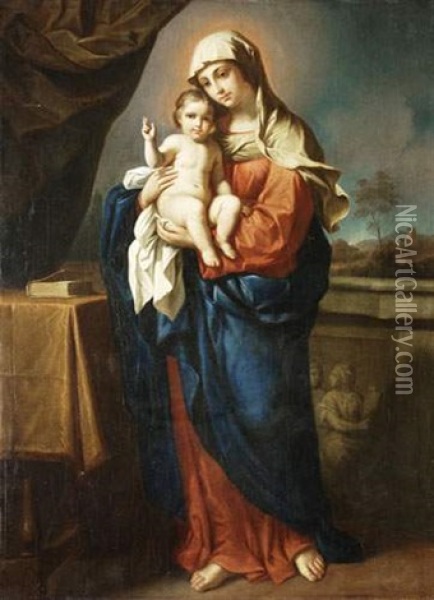 Vierge A L'enfant Benissant Oil Painting -  Guercino