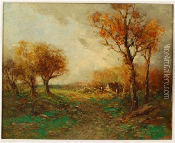 Untitled (autumn Landscape) Oil Painting - Edward Loyal Field
