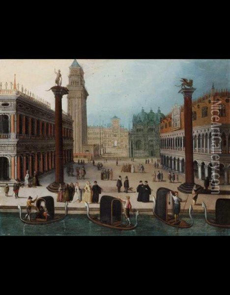 Piazza San Marco Oil Painting - Louis de Caullery