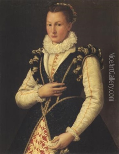 Portrait Einer Dame Oil Painting - Alessandro di Cristofano Allori