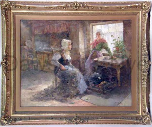 Send To A Friend Oil Painting - John (Charles) Arter