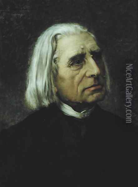 Portrait of Franz Liszt 1811-86 Oil Painting - Giuseppe Tivoli