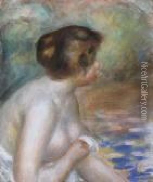 Baigneuse De Profil Oil Painting - Pierre Auguste Renoir