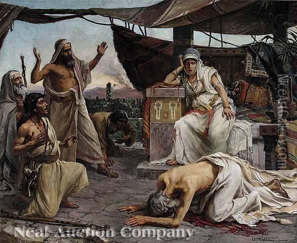 The Brothers Of Josephprostrate Before Him Oil Painting - Cesar Geerinck