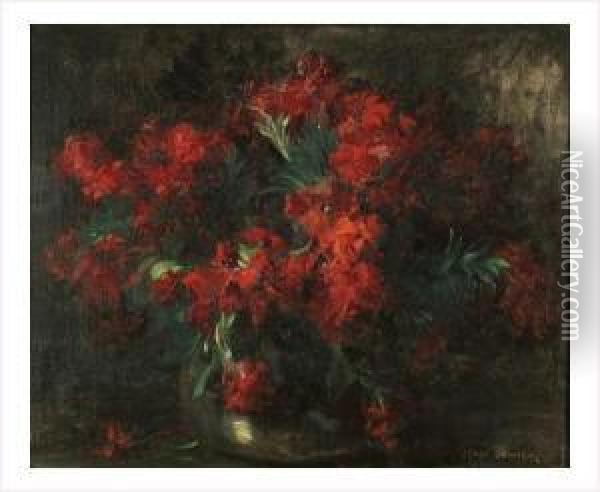 Bouquet De Giroflees Oil Painting - Jean Benner