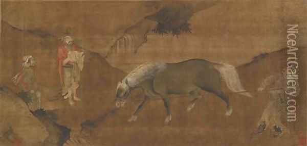 Taming a Horse Oil Painting - Anonymous Artist