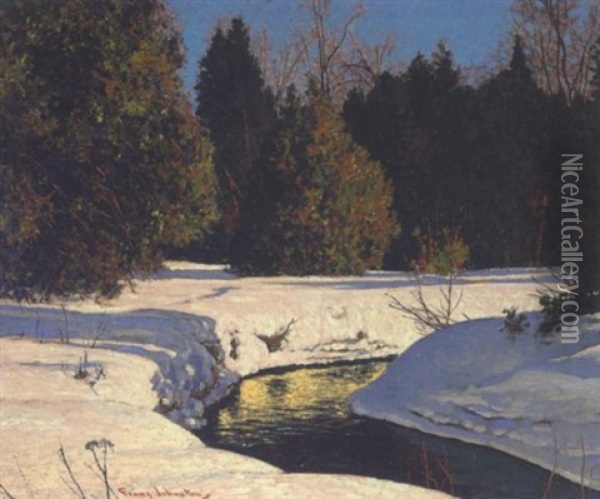 Winter Contrast Oil Painting - Francis Hans Johnston