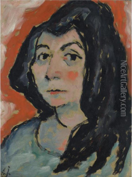 Helene Mit Offenem Haar (helene With Her Hair Down) Oil Painting - Alexei Jawlensky