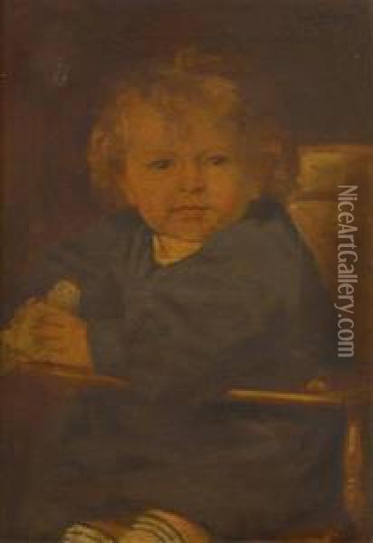 L'enfant Dans Sa Chaisehaute Oil Painting - Jan Francios Verhas