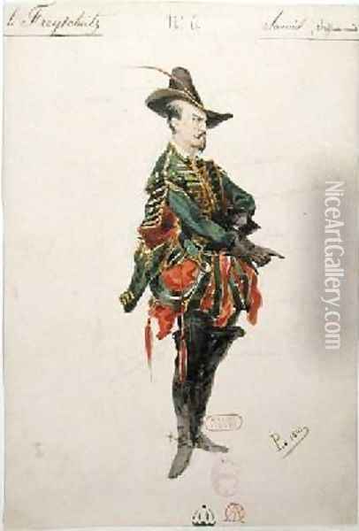Costume of the Hunter Samiel for the opera Der Freischutz Oil Painting - Paul Lormier
