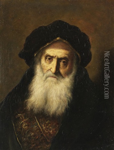 Portrait Eines Alten Juden Oil Painting - Christian Wilhelm Ernst Dietrich