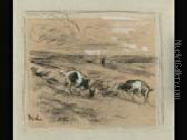 Grasende Ziegen In Den Dunen Oil Painting - Max Liebermann