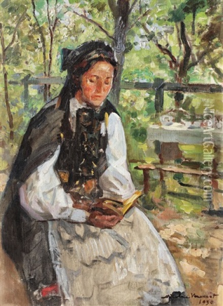 Sasoaica In Gradina Oil Painting - Nicolae Vermont