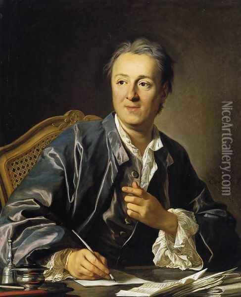 Portrait of Denis Diderot 1767 Oil Painting - Louis Michel van Loo