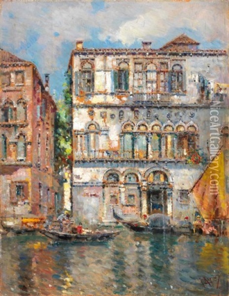 Venezia Oil Painting - Antonio Maria de Reyna Manescau