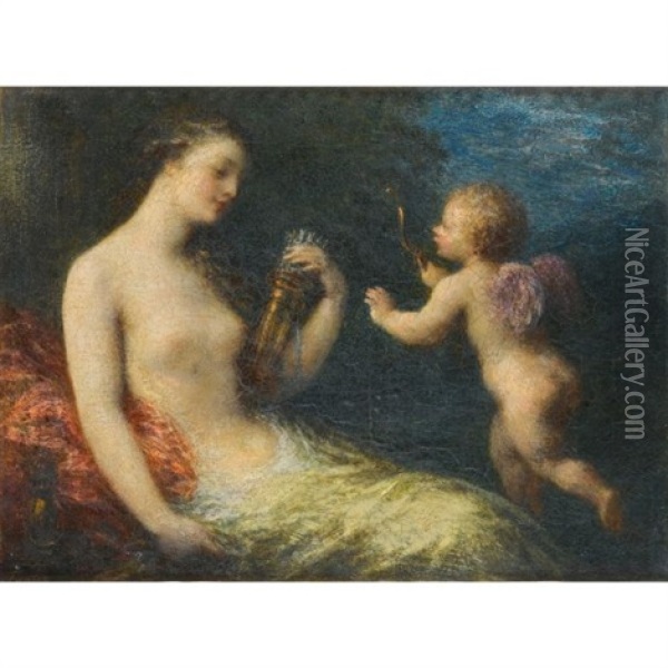 Venus Et Cupidon Oil Painting - Henri Fantin-Latour