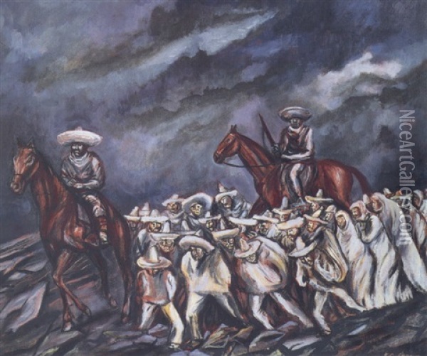 Acordada (caballos Y Zapatistas) Oil Painting - Jose Clemente Orozco