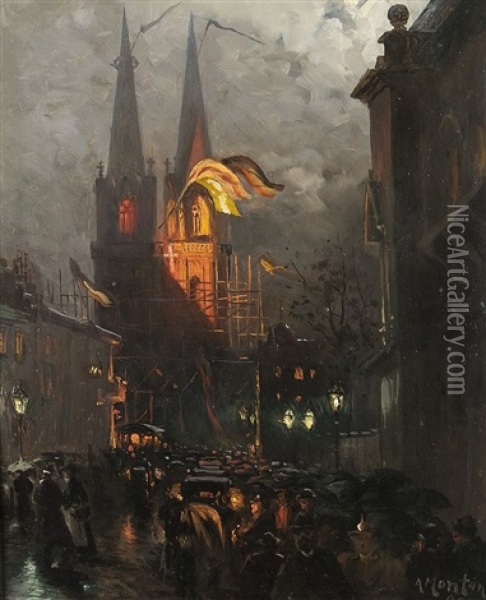 Konsekration Der Marienkirche Oil Painting - Anders Montan