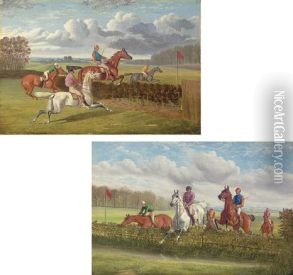 The First Fence (+ The Last Fence; Pair) Oil Painting - John Sturgess