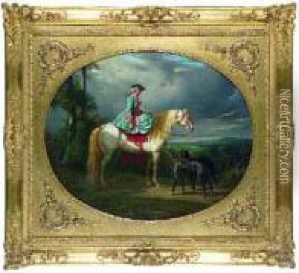 Amazone Et Ses Deux Levriers Oil Painting - Henri D'Annecy (Comte De) Montpezat