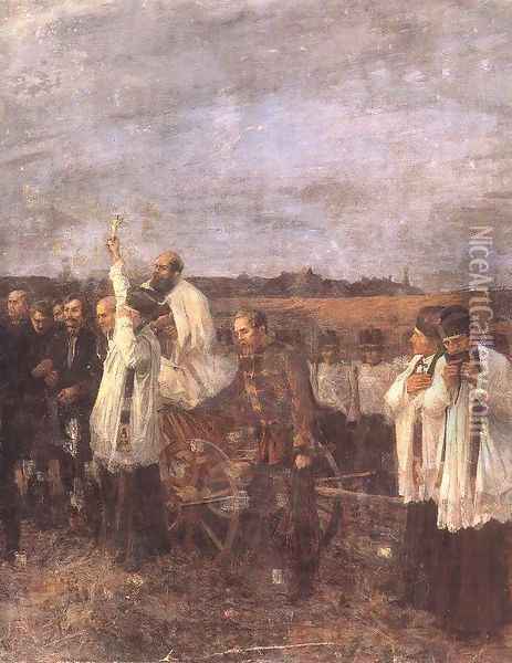 The Martyrs of Arad Sixth of October, detail. right view 1893-96 Oil Painting - Janos Thorma