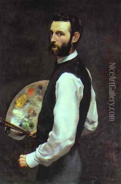 Self-portrait Oil Painting - Jean Frederic Bazille