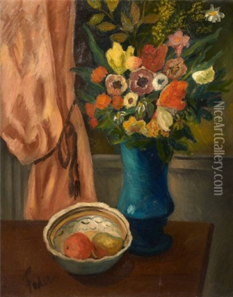 Nature Morte Au Bouquet De Fleurs Oil Painting - Adolphe Aizik Feder