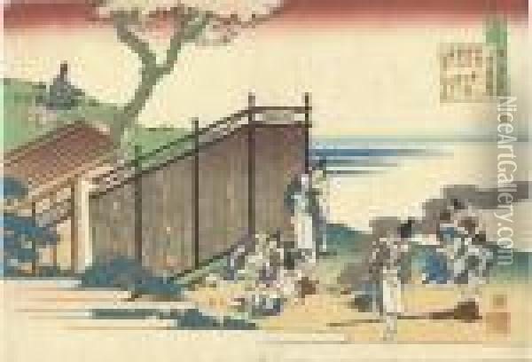The Poem Of Onakatomi Yoshinobu Ason Oil Painting - Katsushika Hokusai