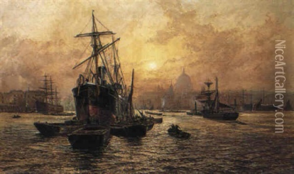 The Pool Of London Oil Painting - Charles John de Lacy
