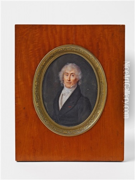 A Portrait Miniature Of The English Admiral Clockett Oil Painting - Nicolas Jacques