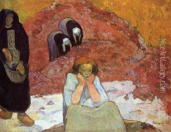 Grape Harvest In Arles Aka Human Misery Oil Painting - Paul Gauguin