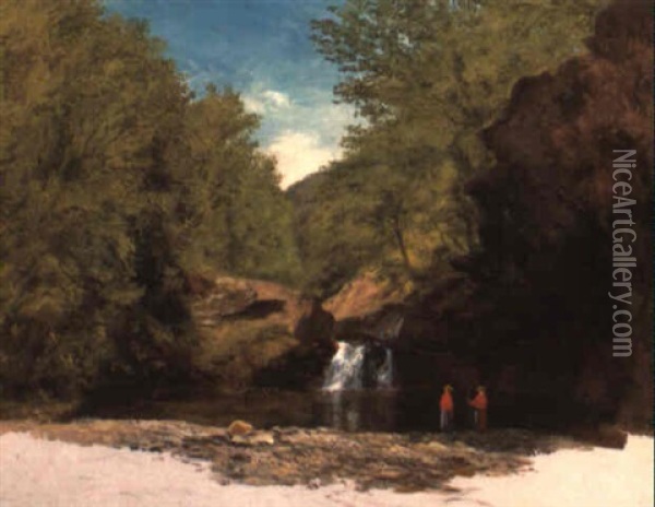 Fawn's Leap, Catskill, New York Oil Painting - John William Hill