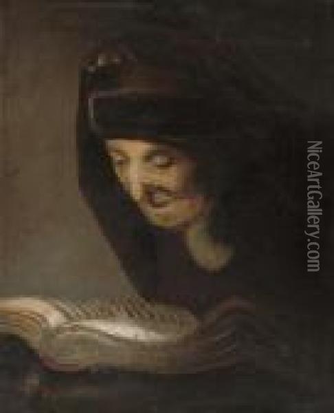 The Artist's Mother Reading Oil Painting - Rembrandt Van Rijn