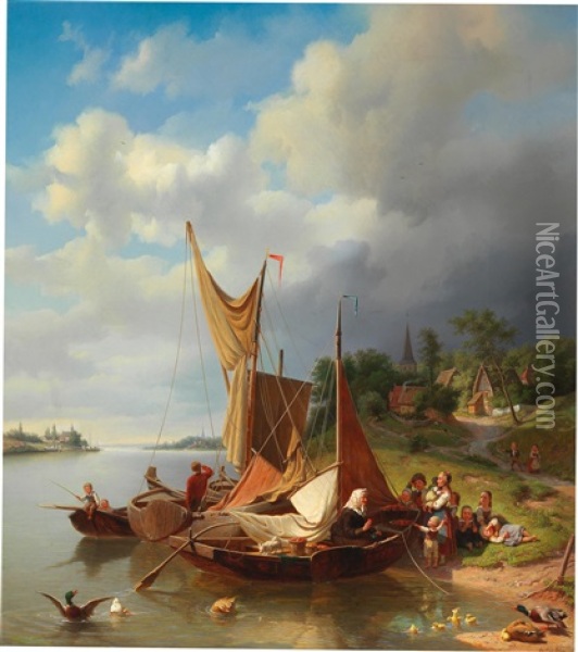 The Apple Seller Oil Painting - Gustav Sues