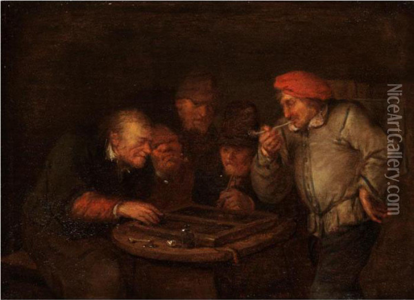Bauern Beim Brettspiel Oil Painting - Egbert Jaspersz. van, the Elder Heemskerck