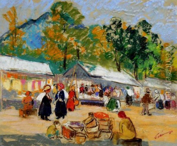Ruzombersky Jarmok Oil Painting - Karol Polonyi