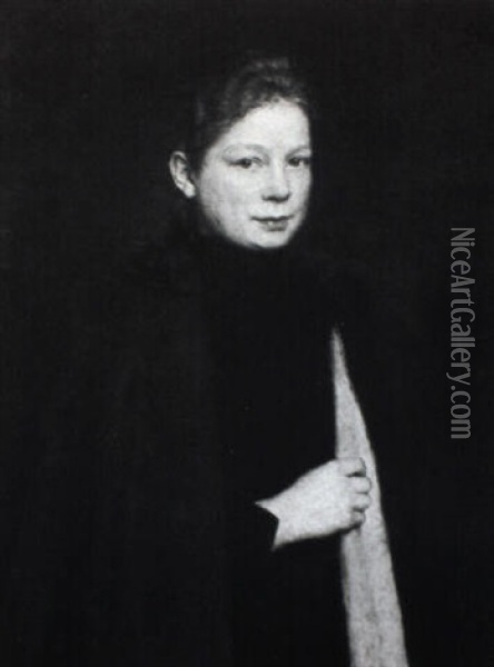 Portrait Einer Jungen Rotblonden Frau Oil Painting - Johannes Cathrine Krebs