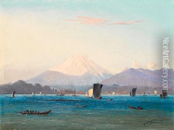 Mount Fuji, Japan Oil Painting - Charles Wirgman Sr.
