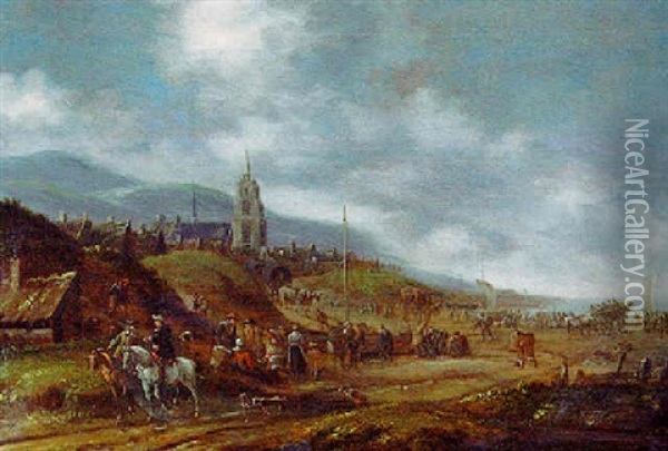 La Plage De Schveningen Oil Painting - Thomas Heeremans