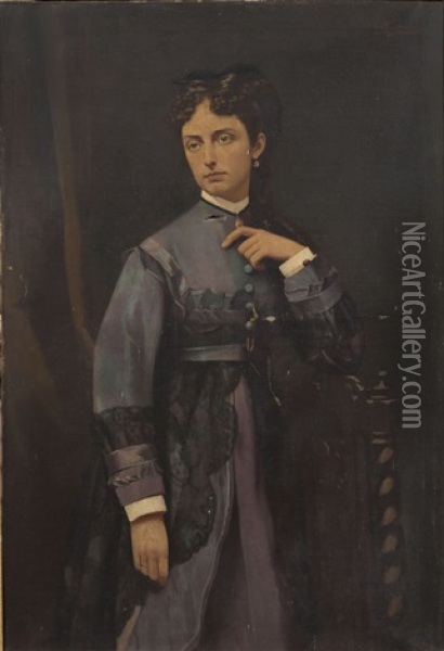 Portrait De Femme Oil Painting - Victor Fontaine