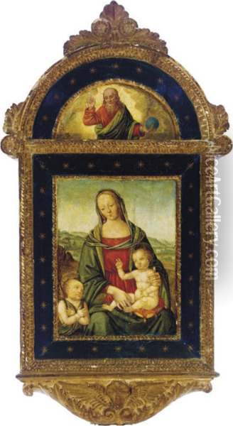 The Madonna And Child With Saint John The Baptist Oil Painting - Bernardo Pintoricchio