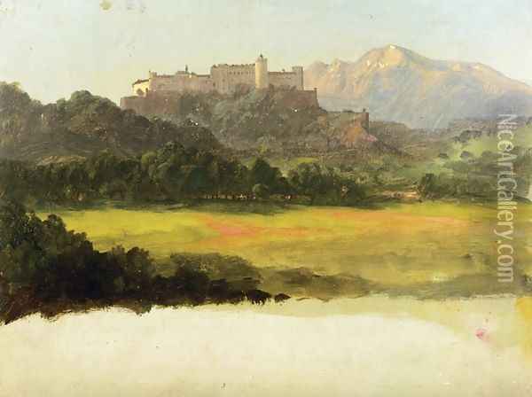 Salzburg, Austria, View of the Castle Oil Painting - Frederic Edwin Church